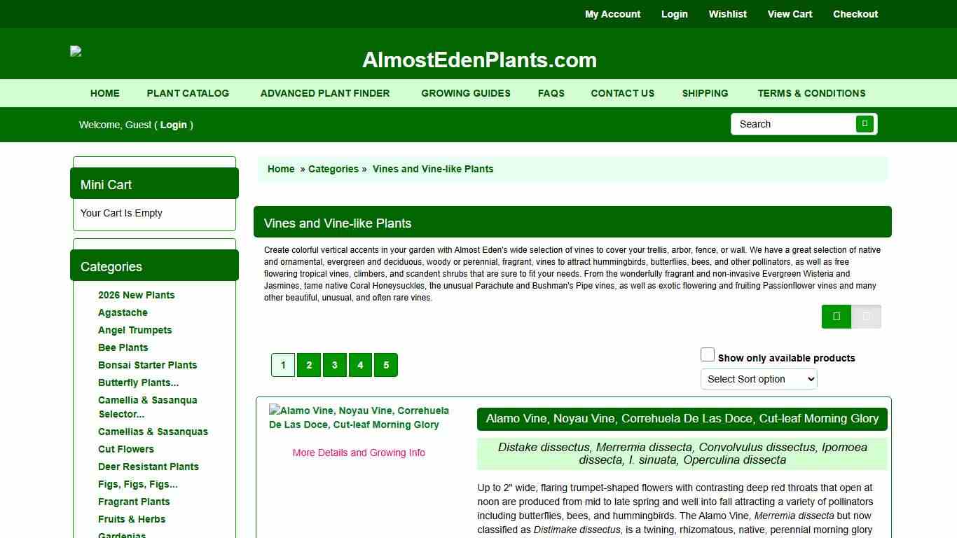 Vines, vine- like plants - Almost Eden